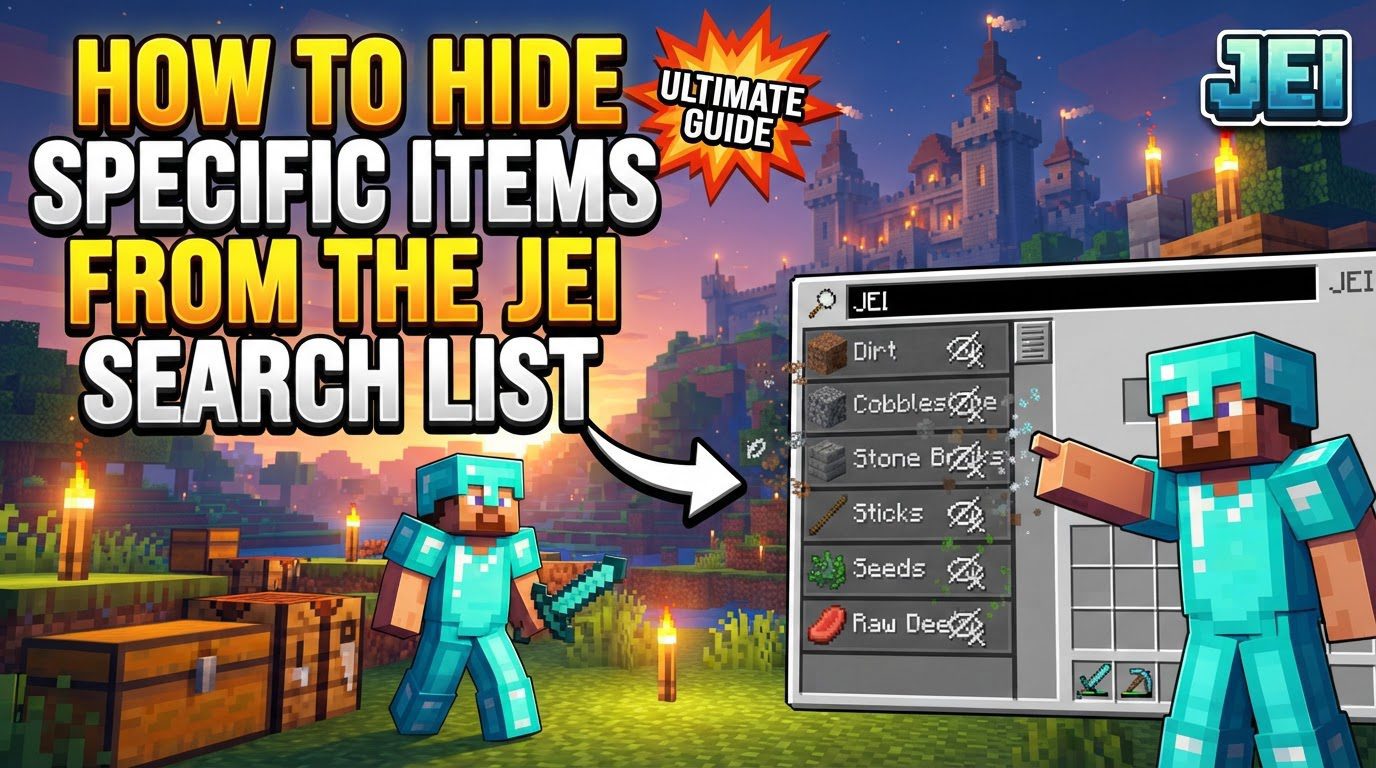 hide specific items from the JEI search list in Minecraft