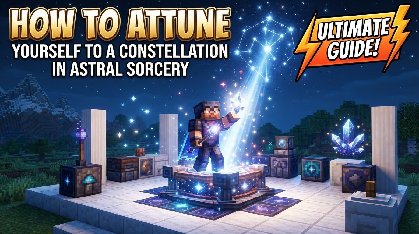 attune yourself to a constellation in Astral Sorcery in Minecraft