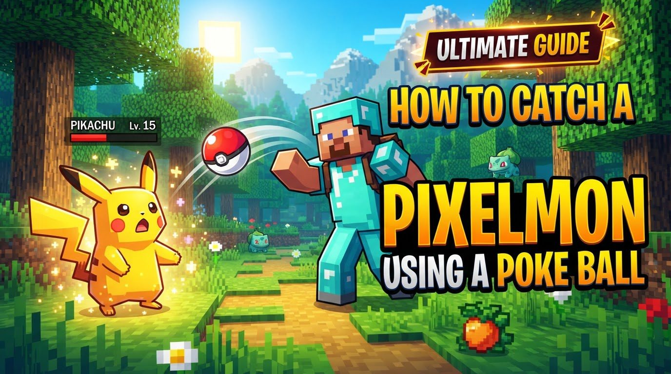 catch a Pixelmon using a Poke Ball in Minecraft
