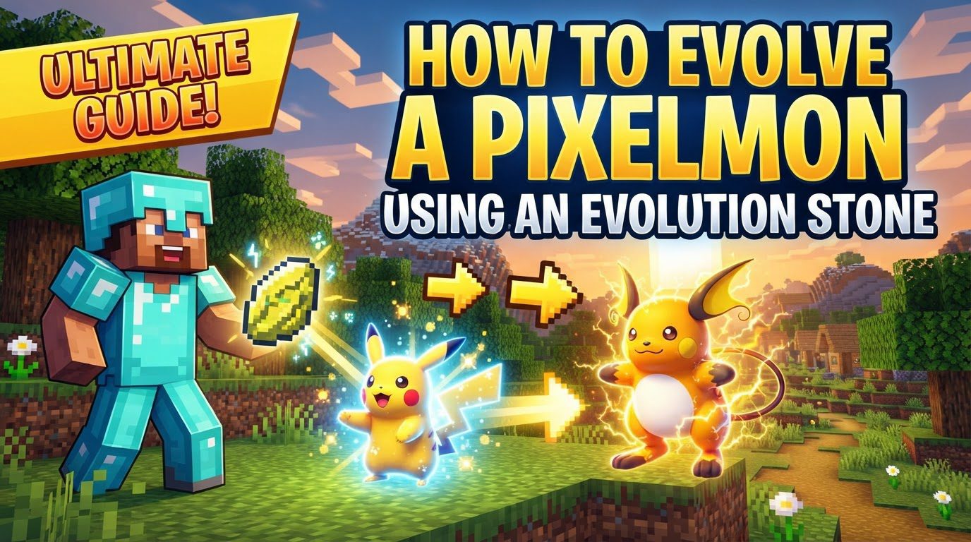 evolve a Pixelmon using an evolution stone in Minecraft