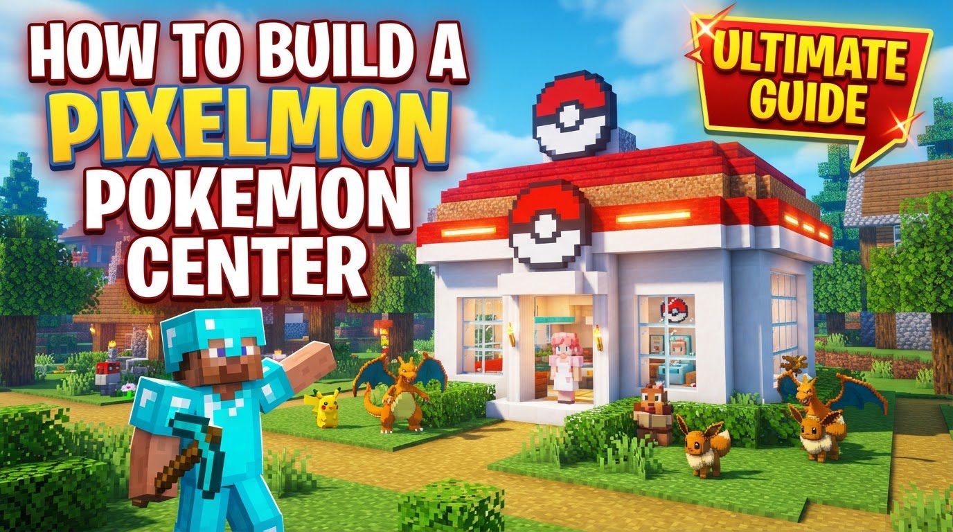build a Pixelmon Pokemon Center in Minecraft