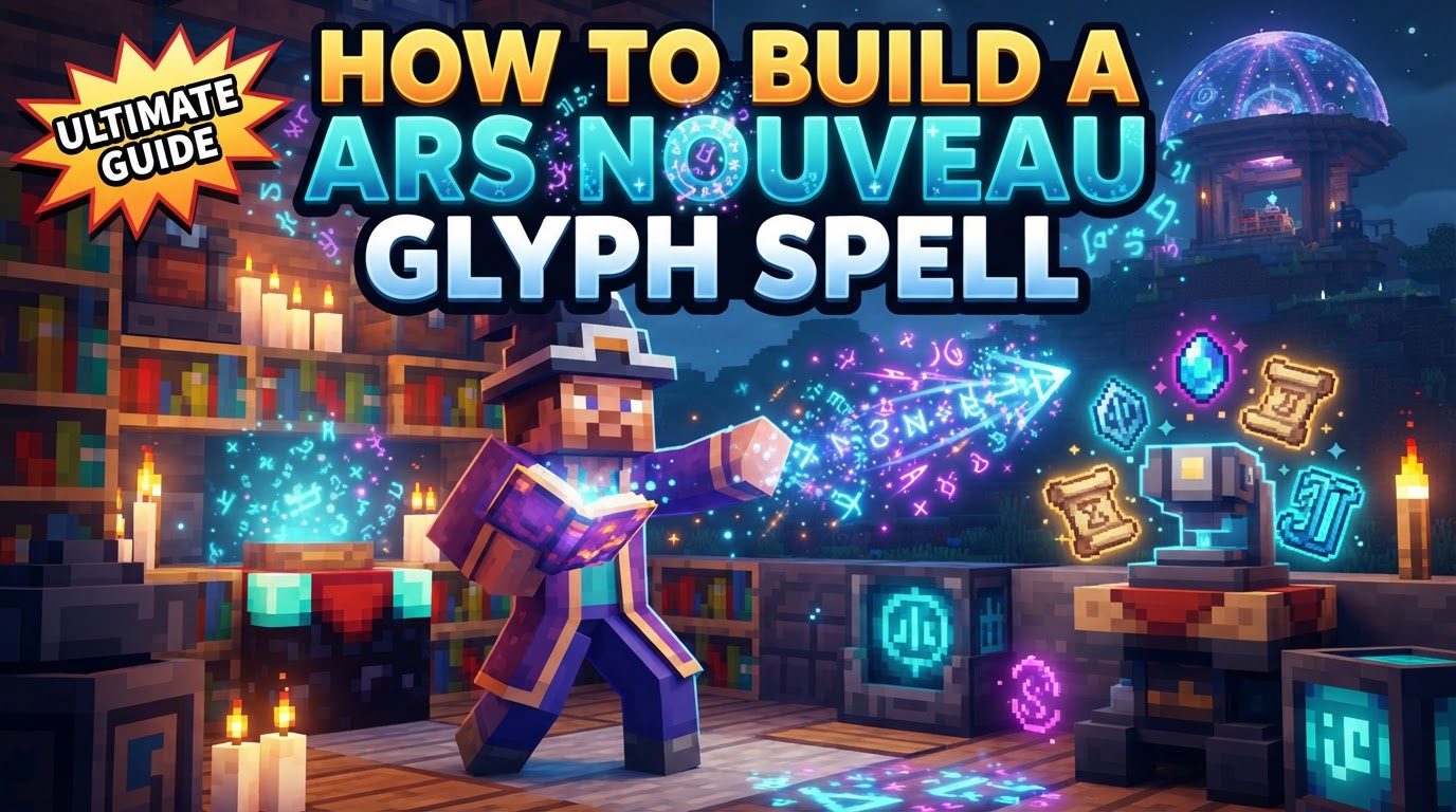 build a Ars Nouveau Glyph spell in Minecraft