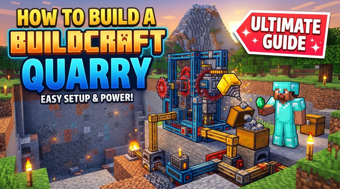 build a BuildCraft Quarry in Minecraft