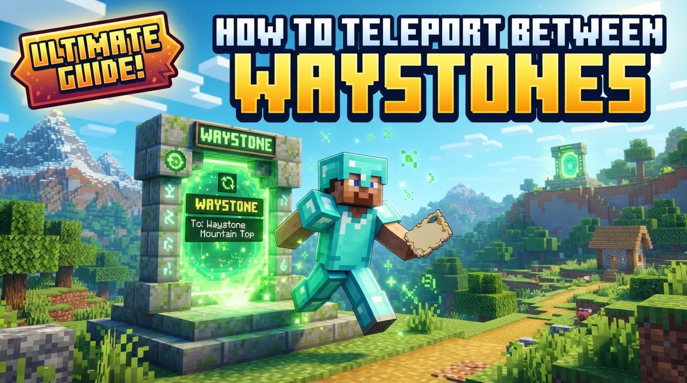 teleport between Waystones in Minecraft
