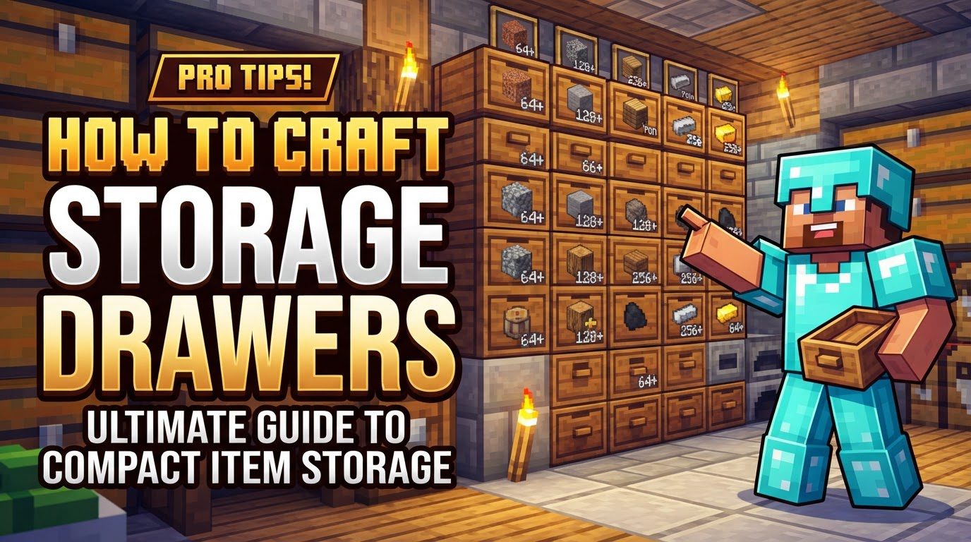 craft Storage Drawers for compact item storage in Minecraft