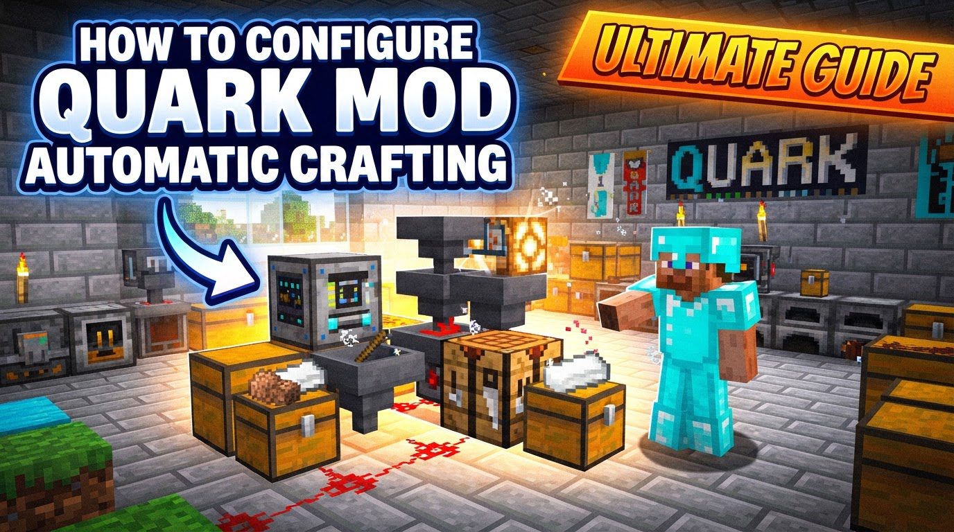 configure a Quark mod automatic crafting feature in Minecraft