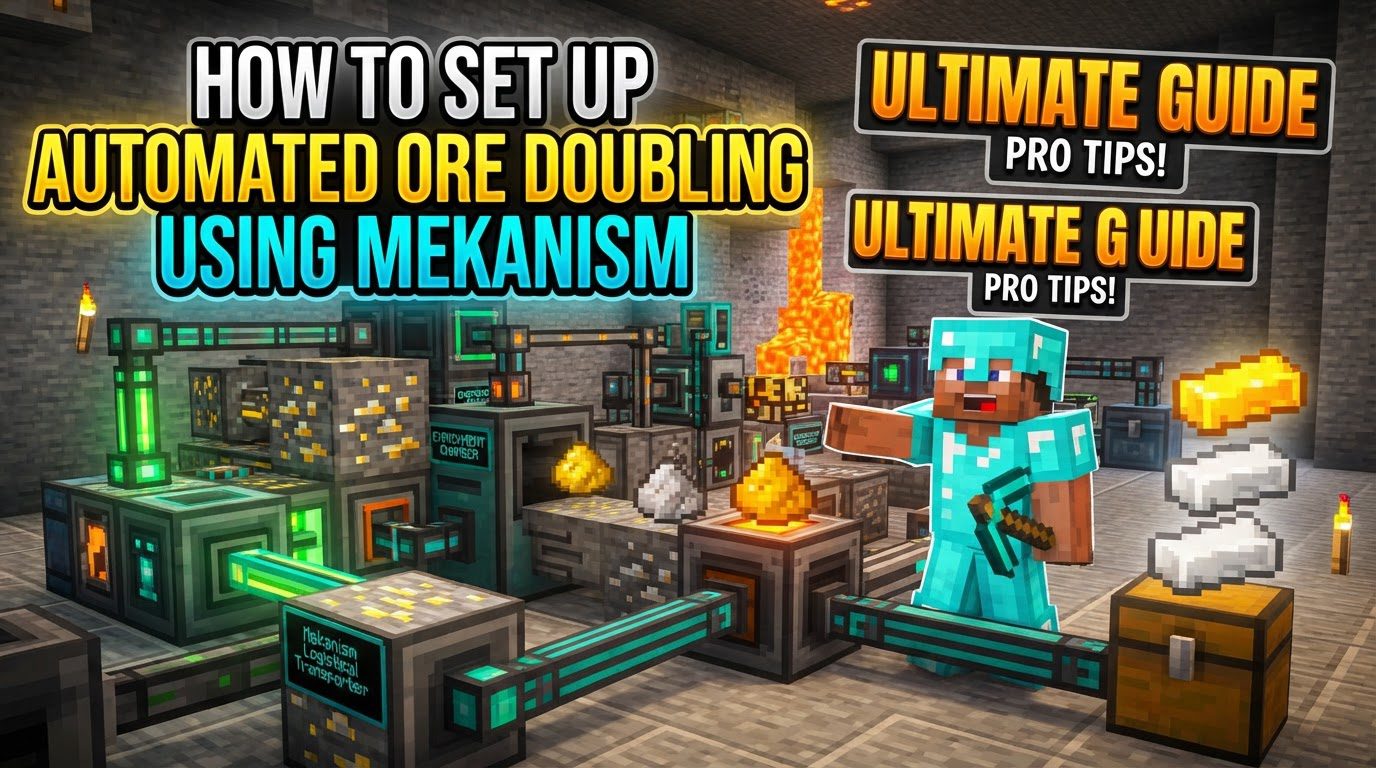 set up automated ore doubling using Mekanism in Minecraft