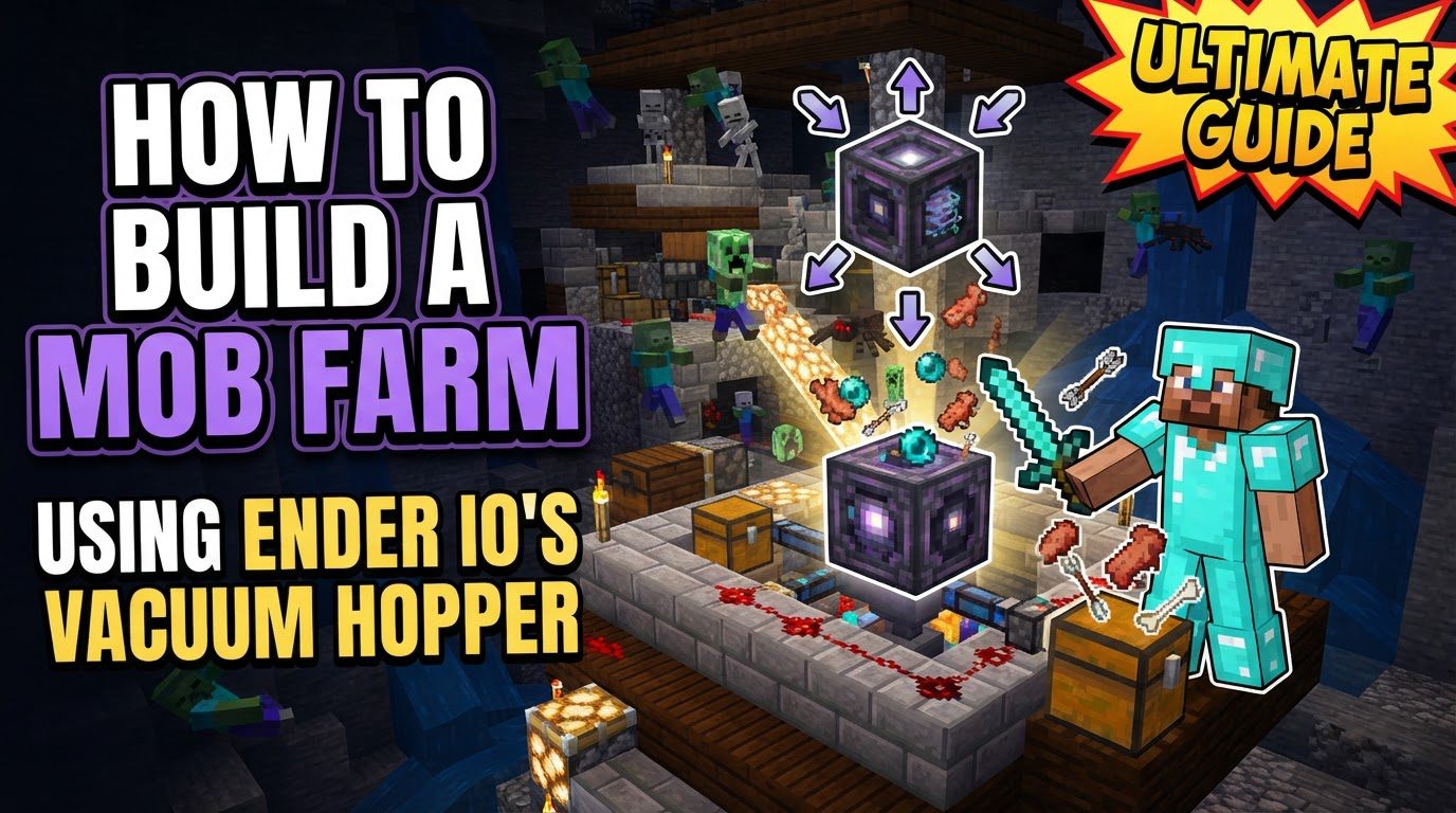How to build a mob farm using Ender IO's Vacuum Hopper