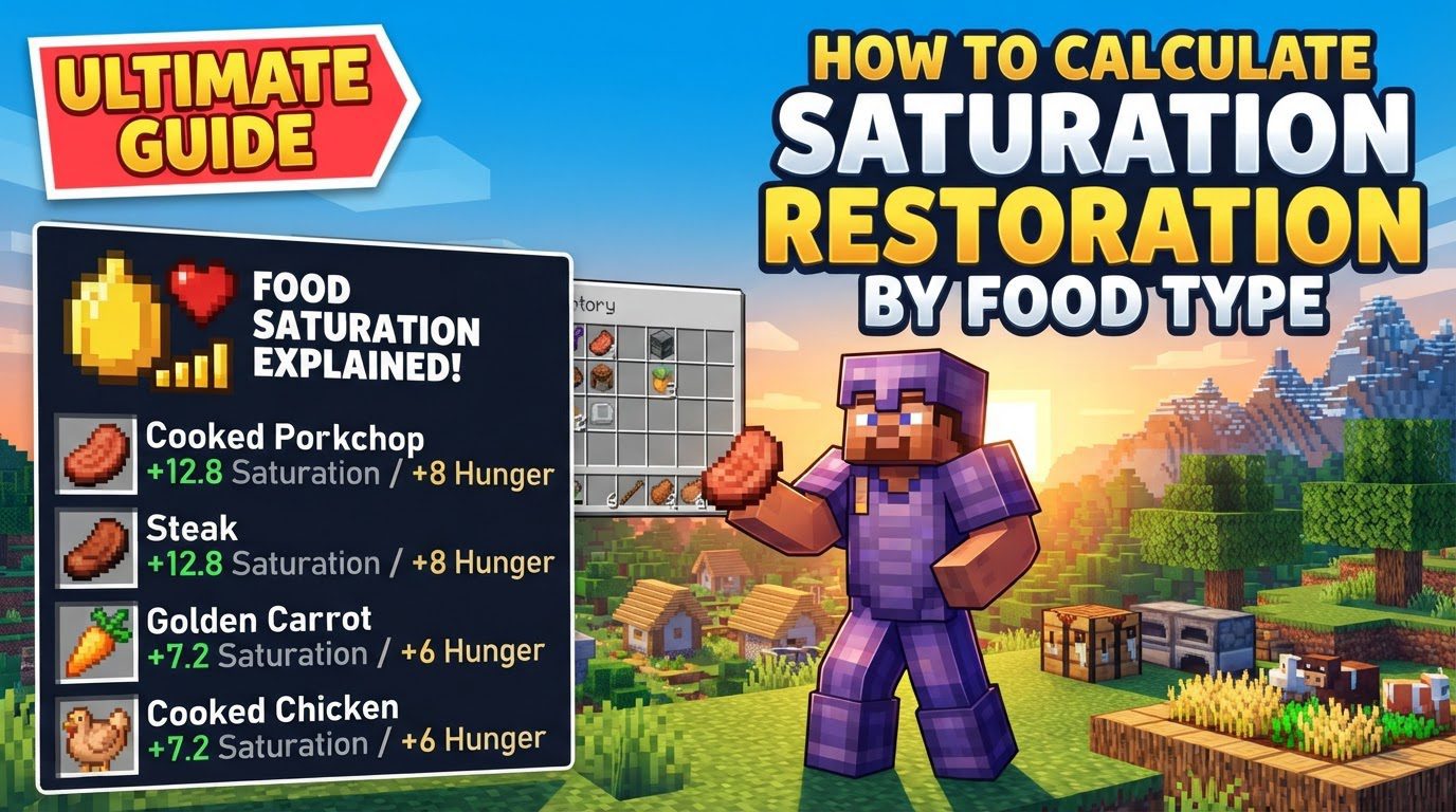 calculate saturation restoration by food type in Minecraft