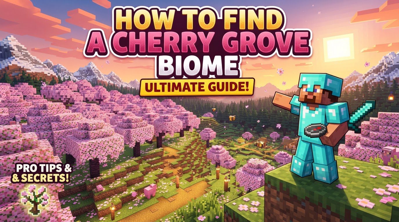 find a cherry grove biome in Minecraft