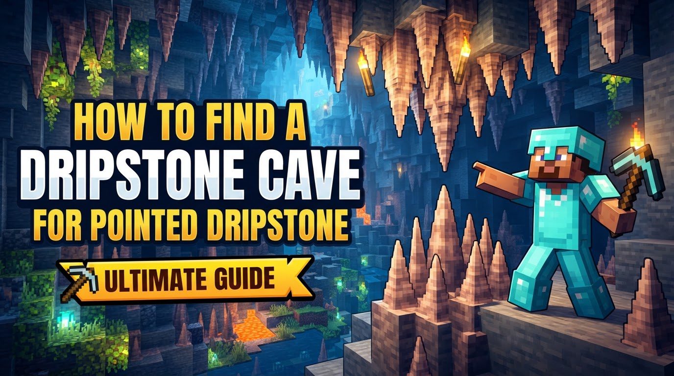 find a dripstone cave for pointed dripstone in Minecraft