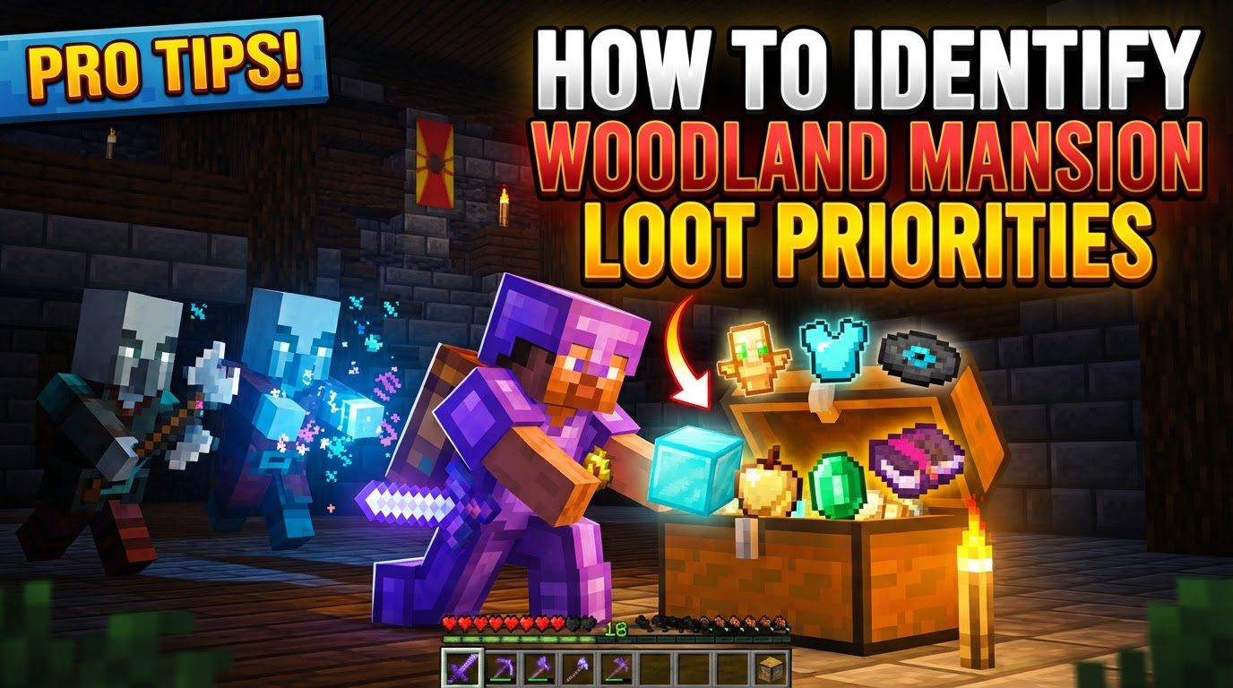 identify woodland mansion loot priorities in Minecraft