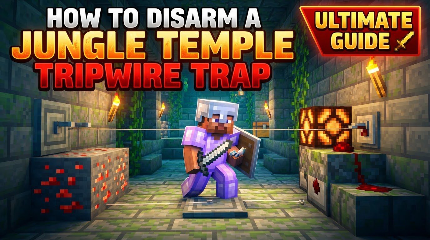 disarm a jungle temple tripwire trap in Minecraft
