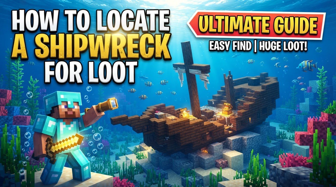 locate a shipwreck for loot in Minecraft