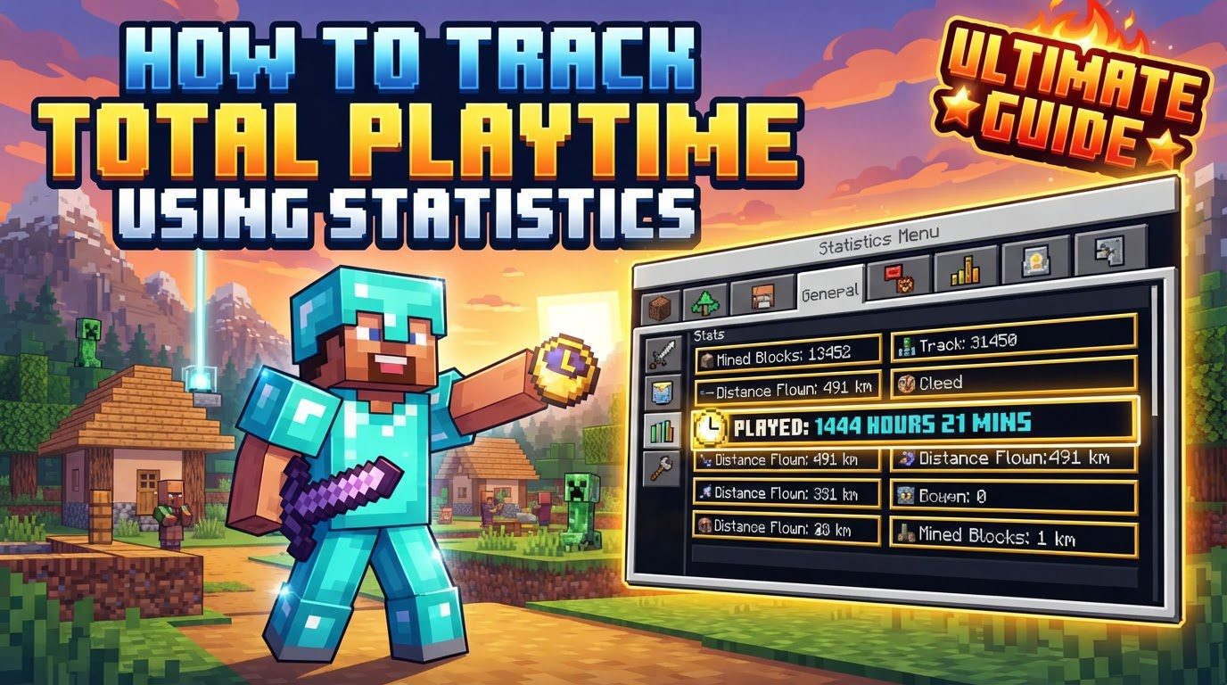 track total playtime using statistics in Minecraft