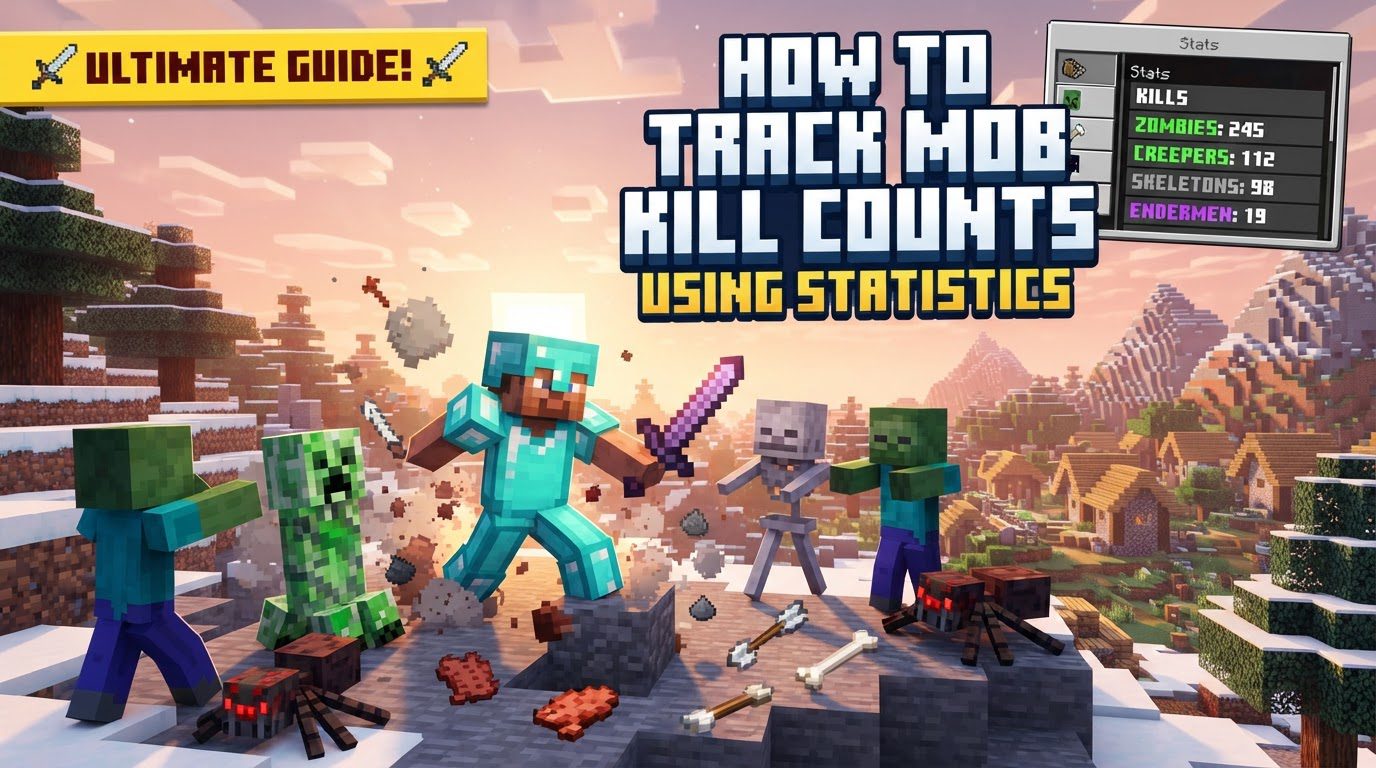 track mob kill counts using statistics in Minecraft