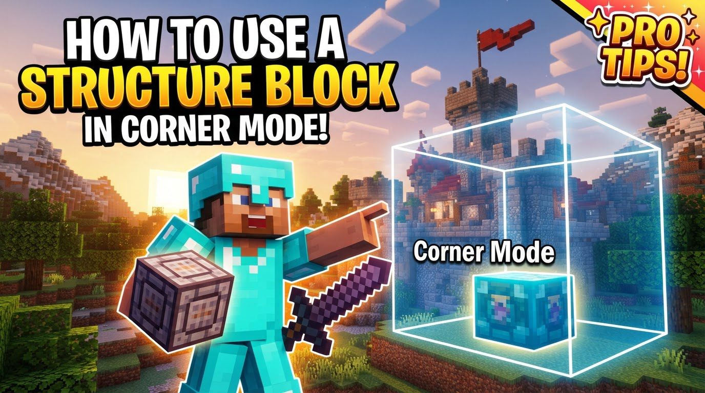 use a structure block in corner mode in Minecraft