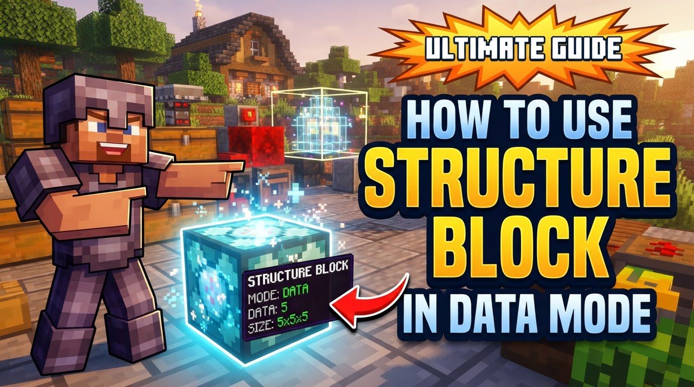 use a structure block in data mode in Minecraft