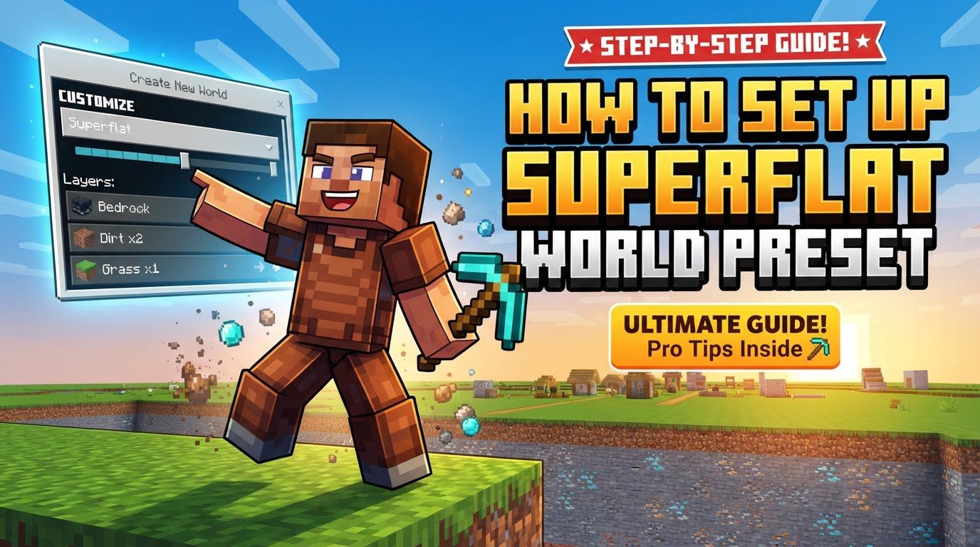 set up a superflat world preset in Minecraft