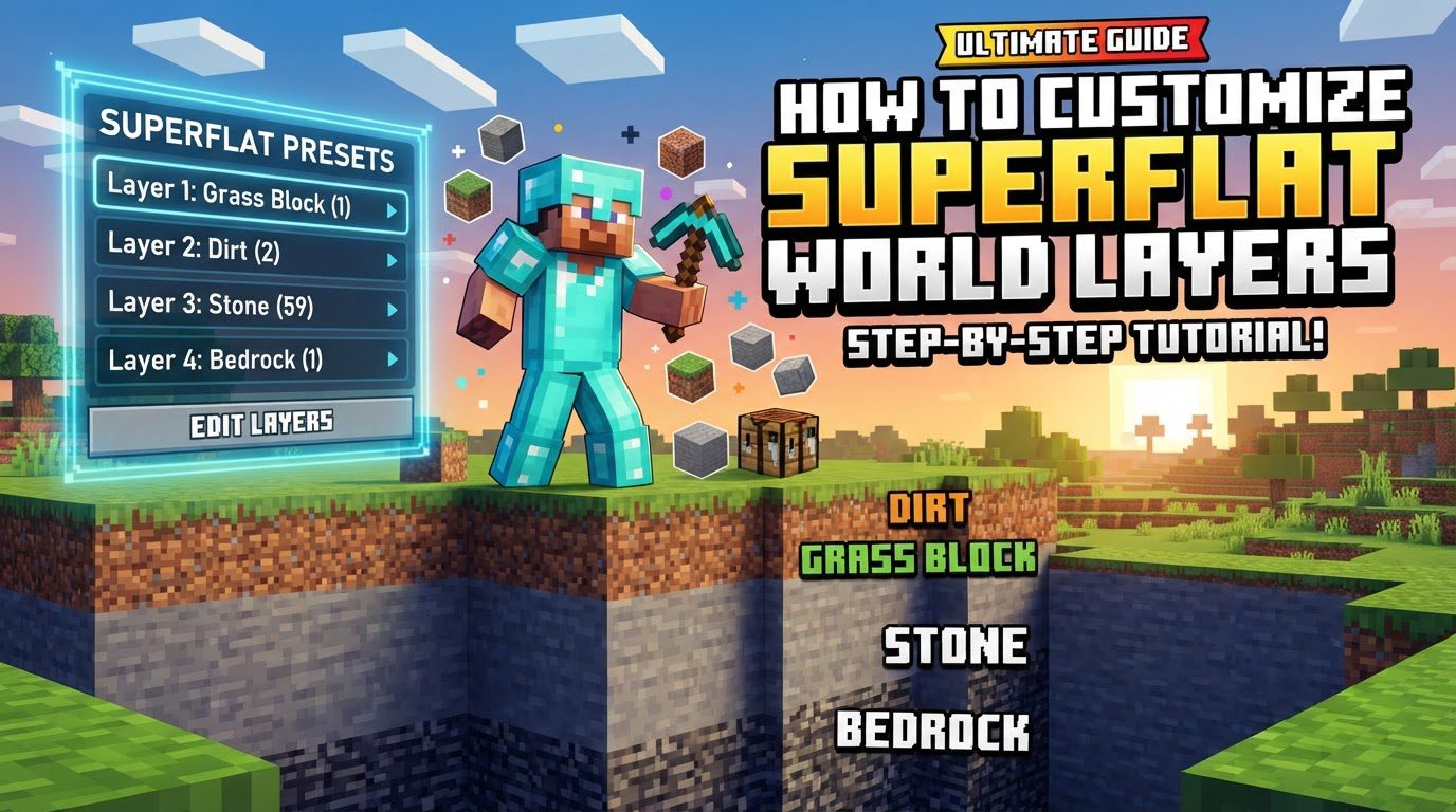 customize superflat world layers in Minecraft