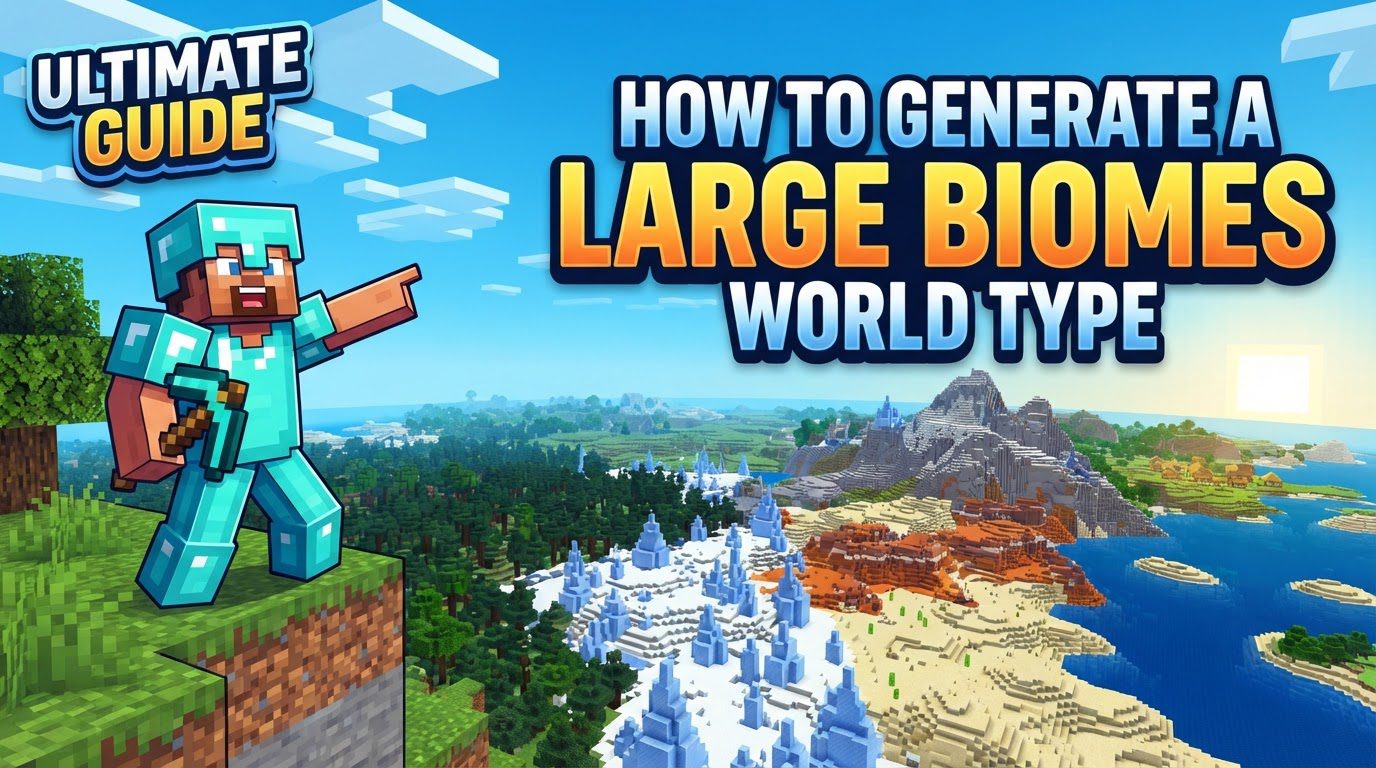 generate a large biomes world type in Minecraft