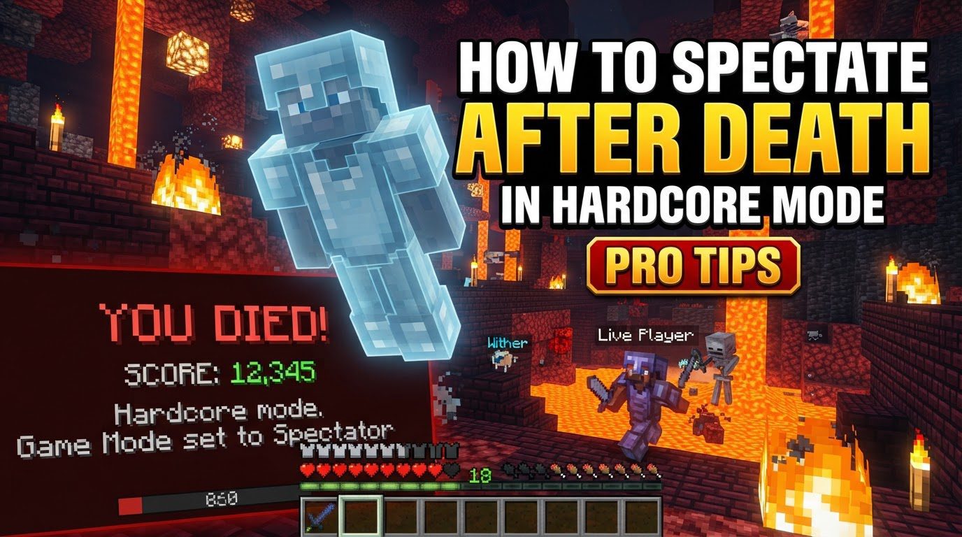 spectate after death in hardcore mode in Minecraft