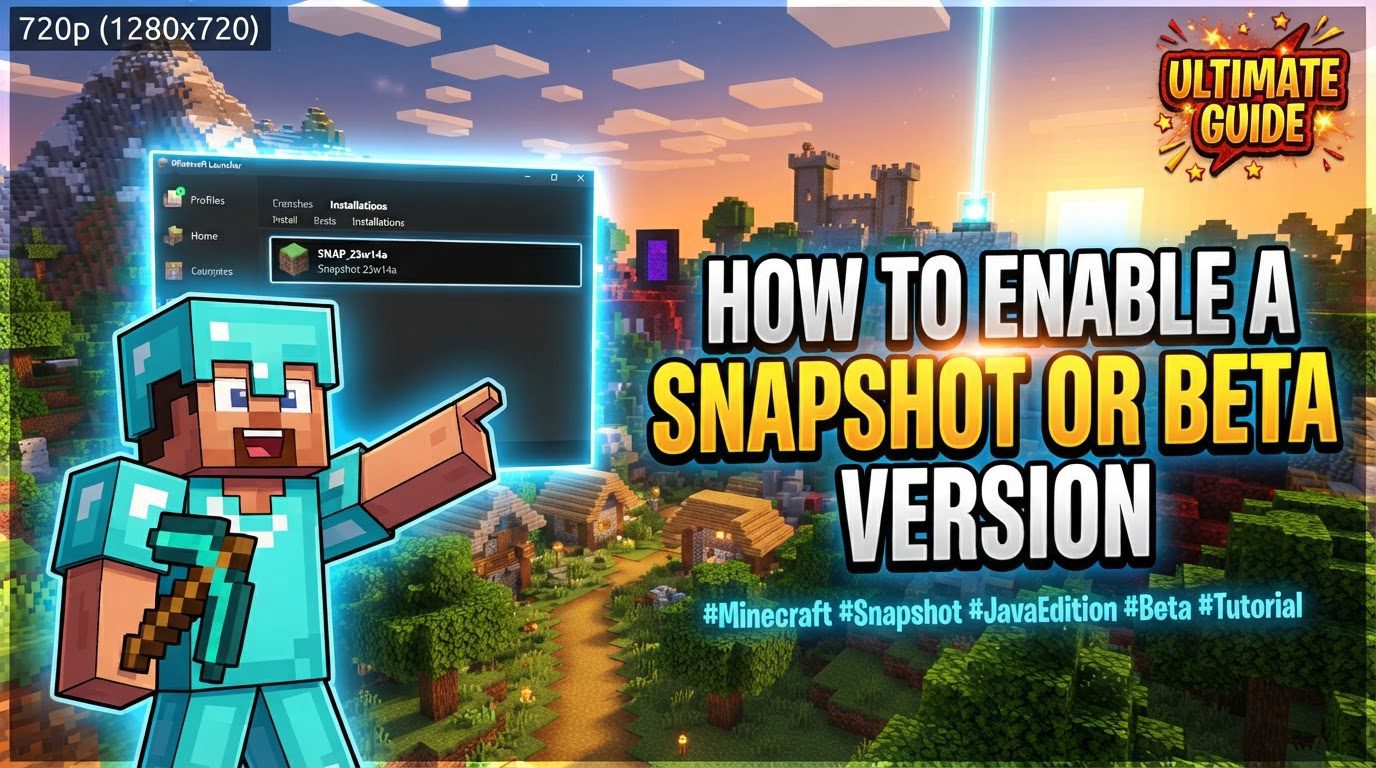 enable a snapshot or beta version in Minecraft
