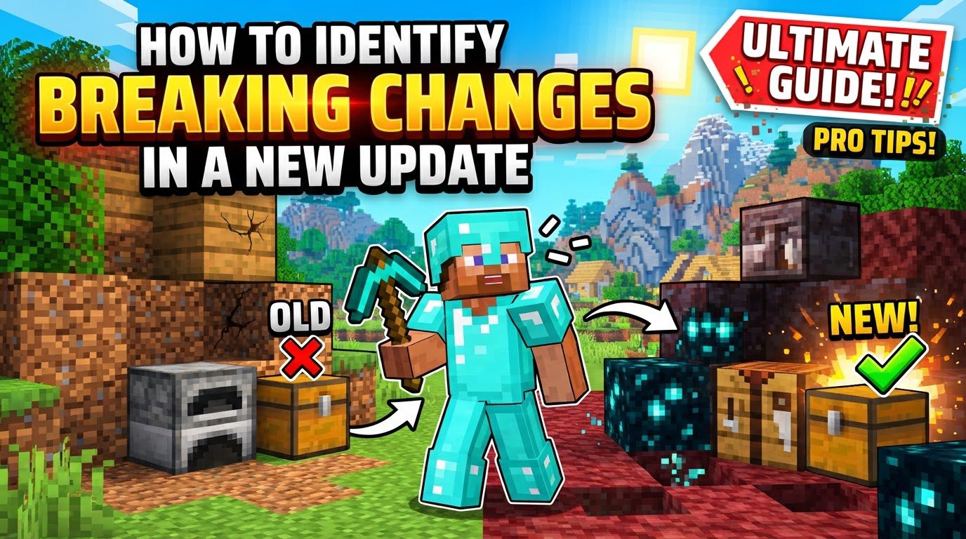 identify breaking changes in a new update in Minecraft