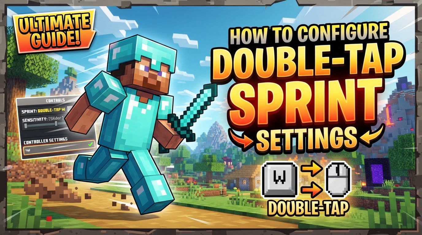 configure double-tap sprint settings in Minecraft