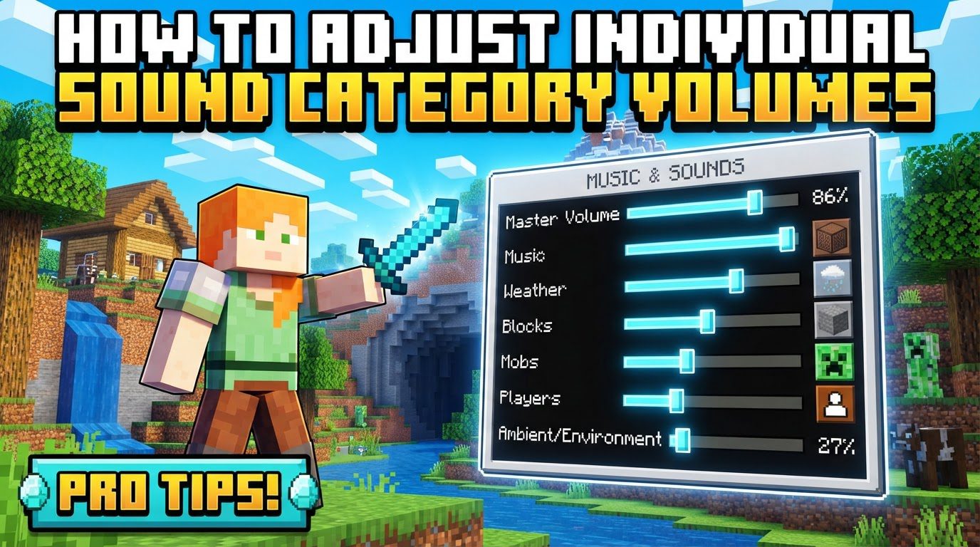 adjust individual sound category volumes in Minecraft