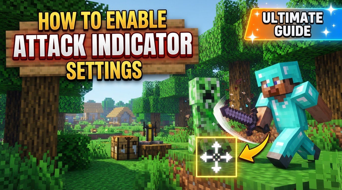 enable attack indicator settings in Minecraft