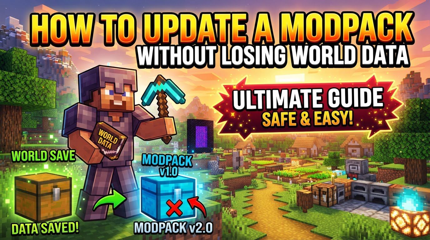 update a modpack without losing world data in Minecraft
