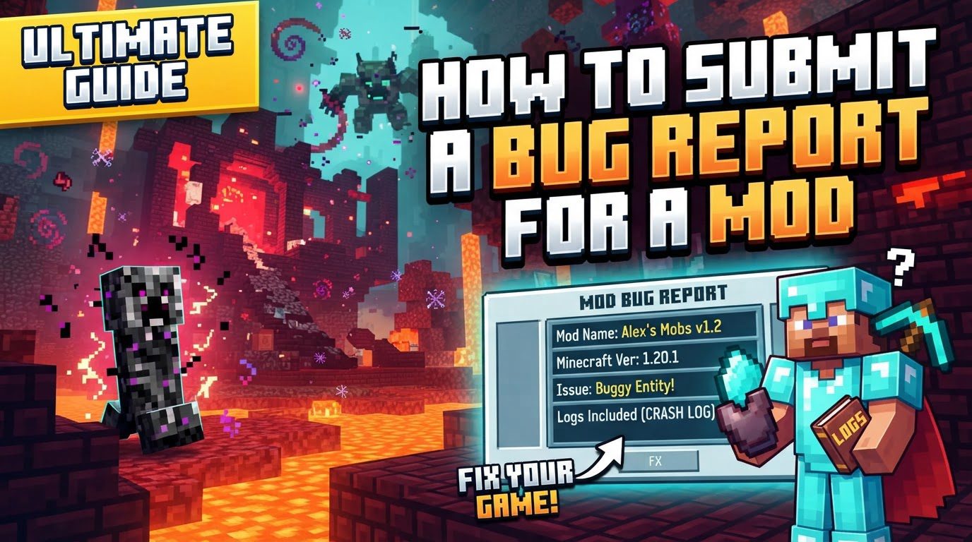 submit a bug report for a mod in Minecraft