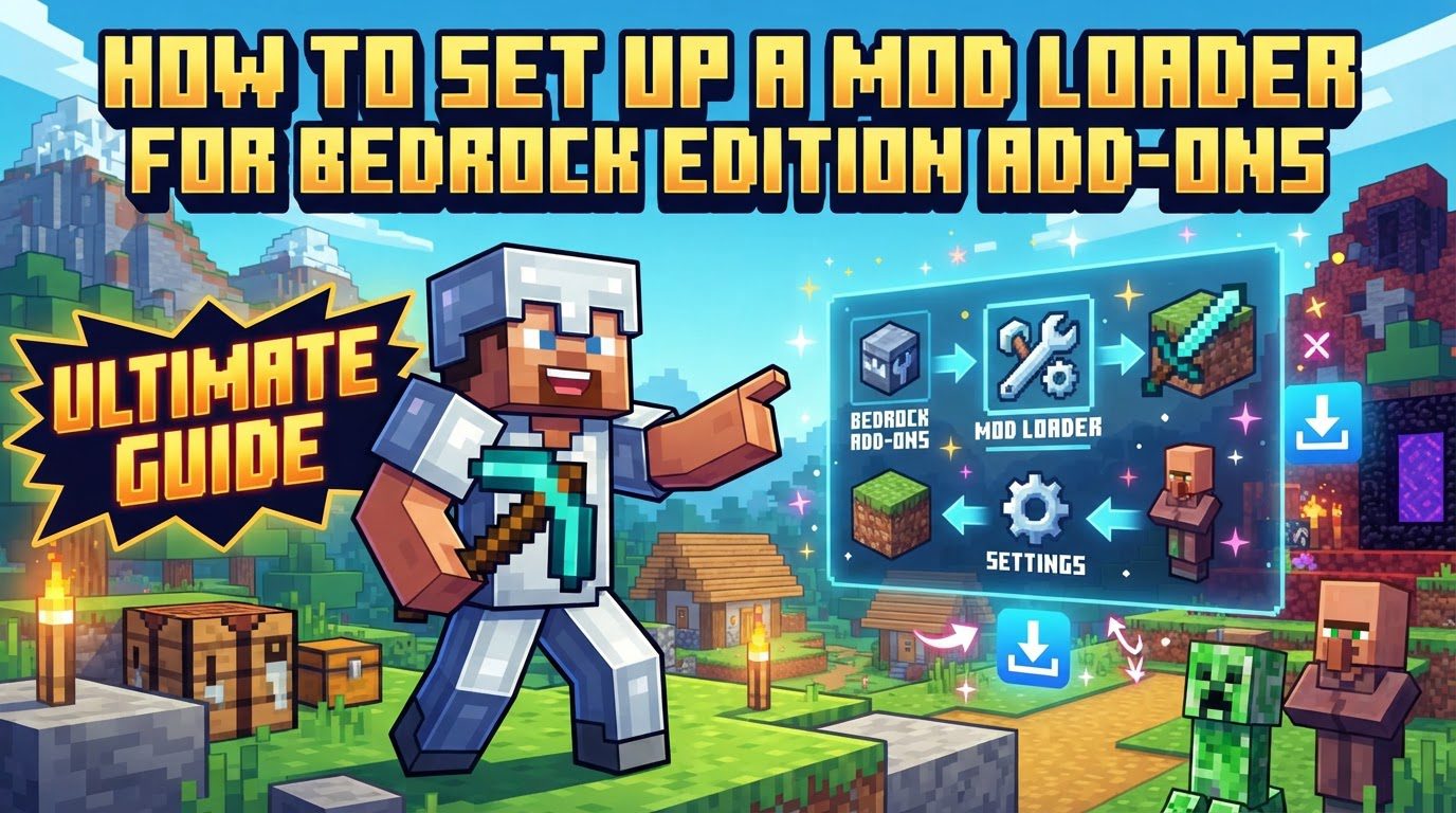 set up a mod loader for Bedrock Edition add-ons in Minecraft