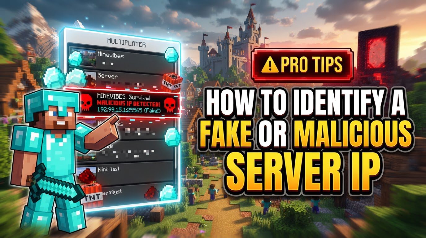 identify a fake or malicious server IP in Minecraft