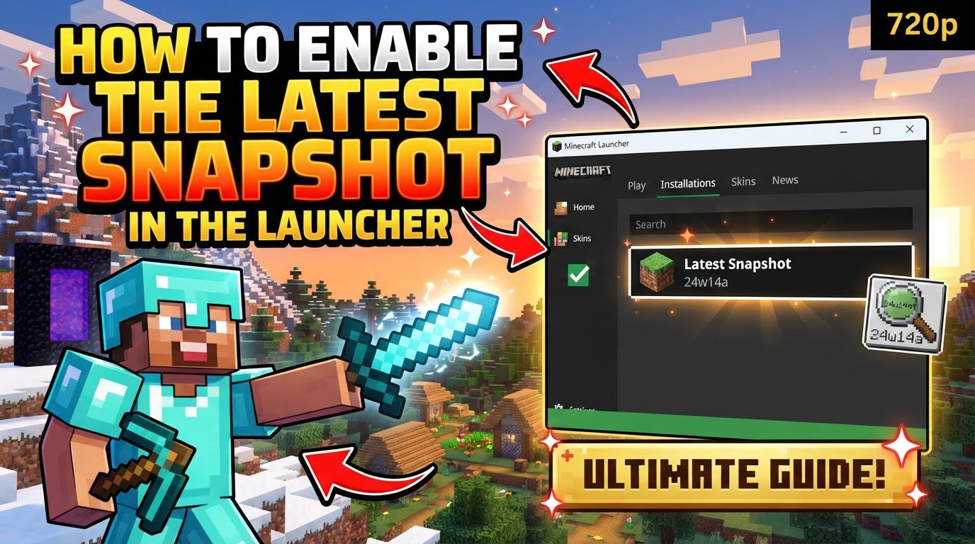 enable the latest snapshot in the launcher in Minecraft