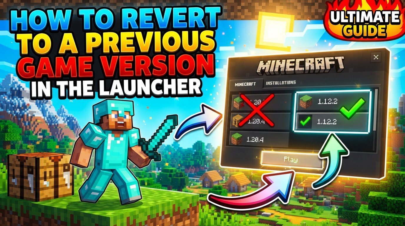revert to a previous game version in the launcher in Minecraft