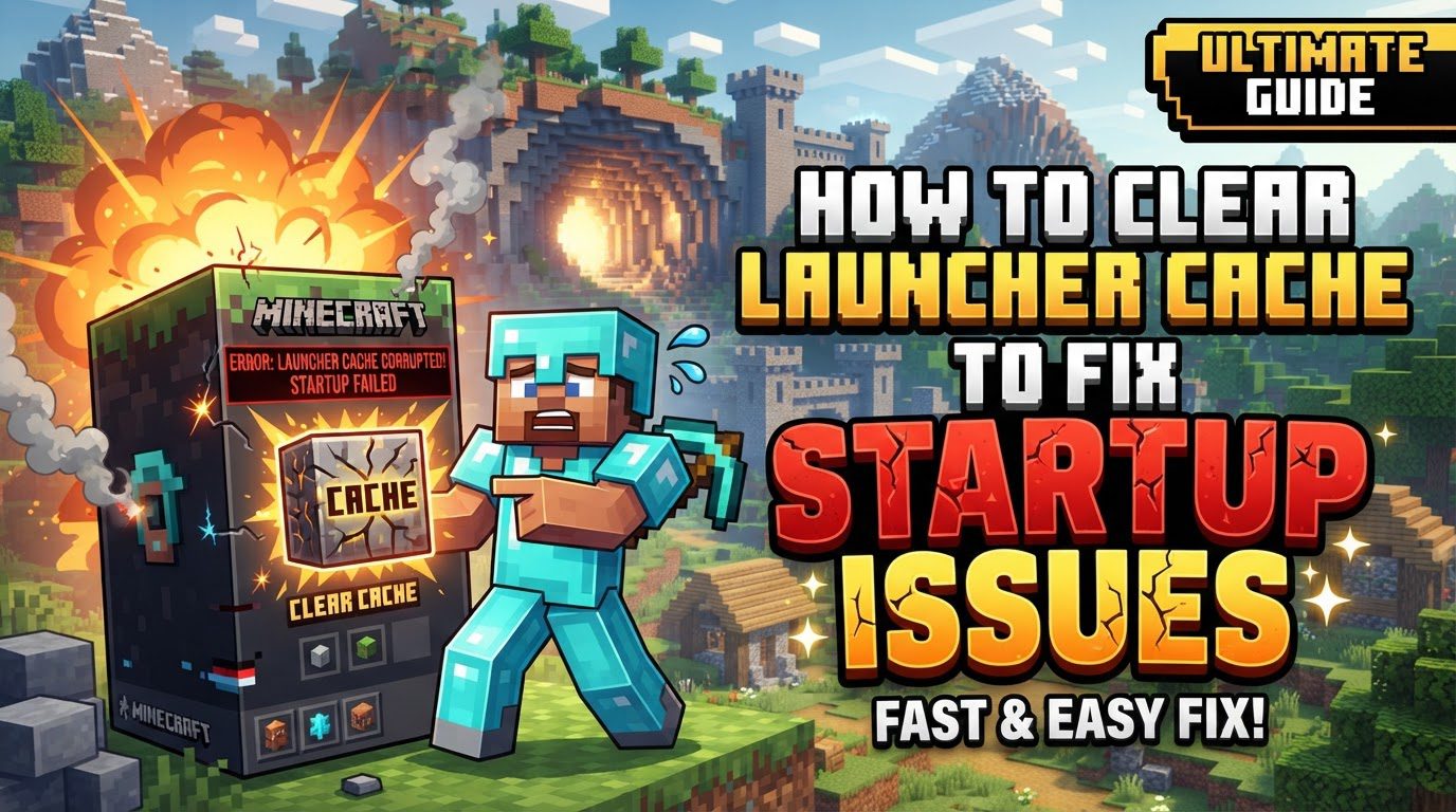 clear launcher cache to fix startup issues in Minecraft