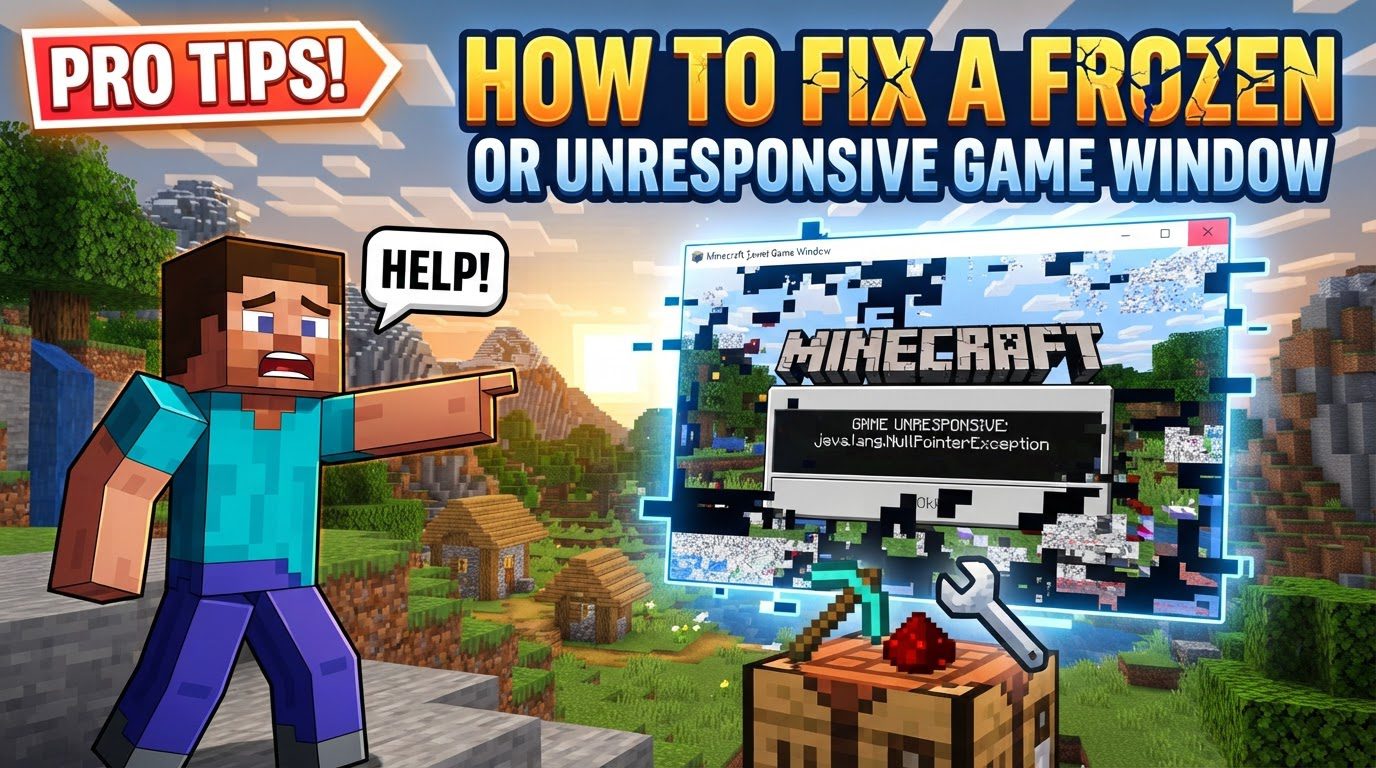 fix a frozen or unresponsive game window in Minecraft