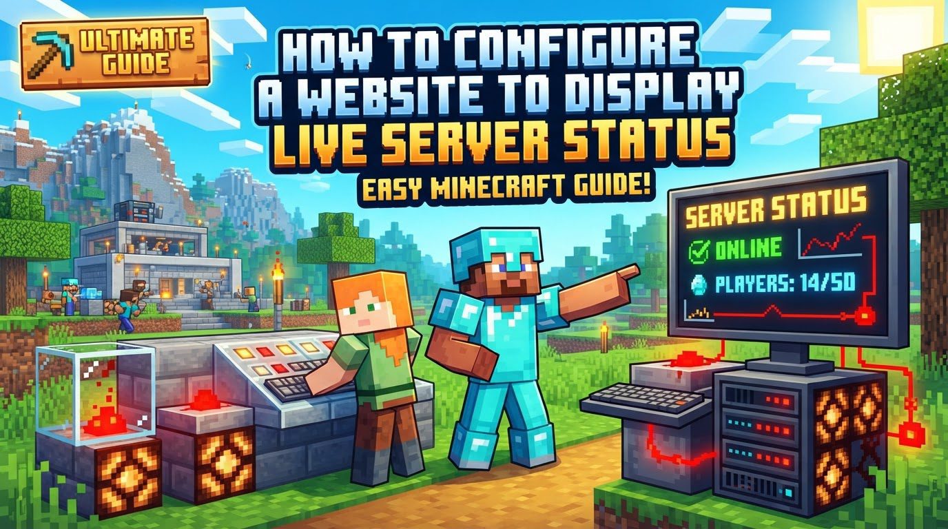 configure a website to display live server status in Minecraft
