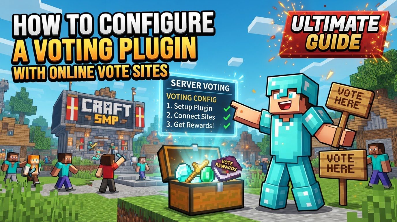 configure a voting plugin with online vote sites in Minecraft