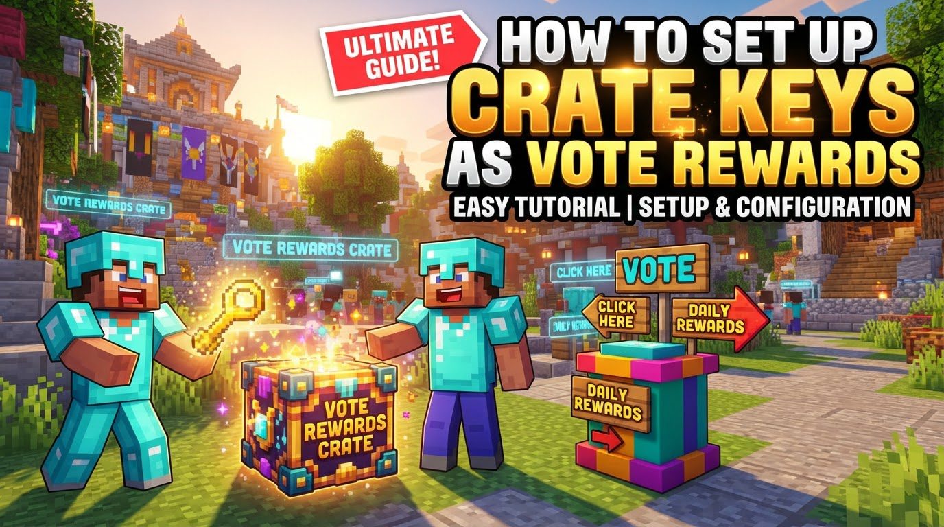 set up crate keys as vote rewards in Minecraft