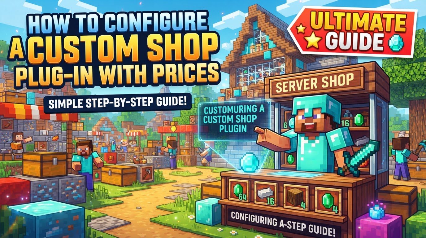 configure a custom shop plugin with prices in Minecraft