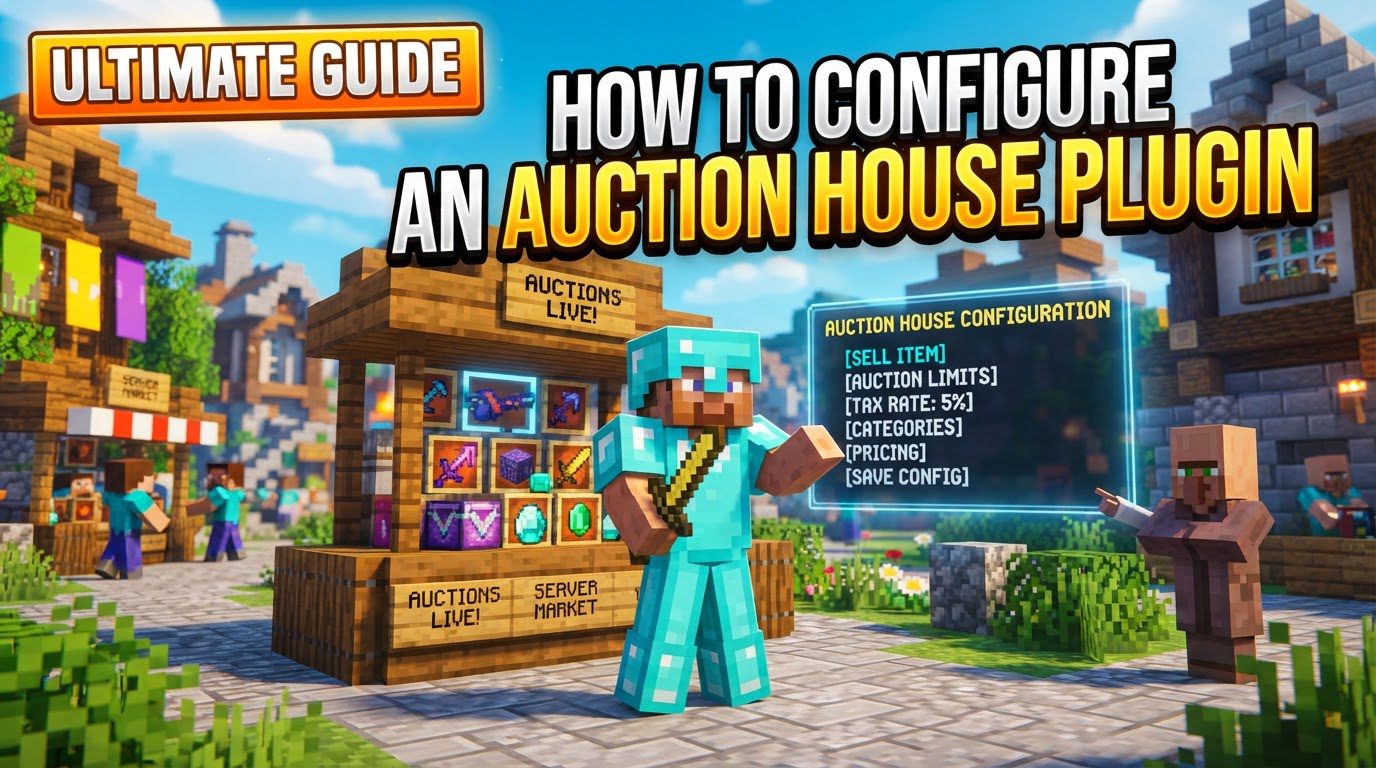 configure an auction house plugin in Minecraft