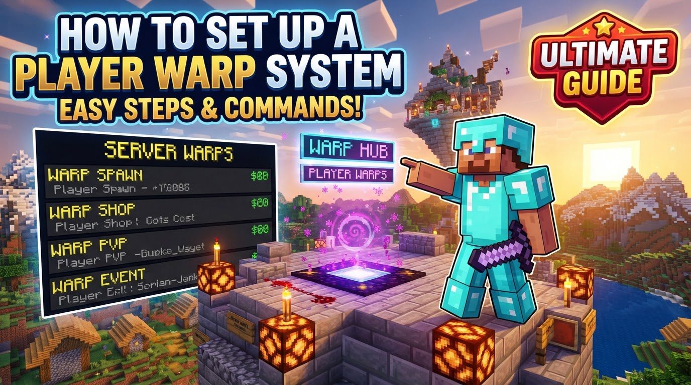 set up a player warp system in Minecraft