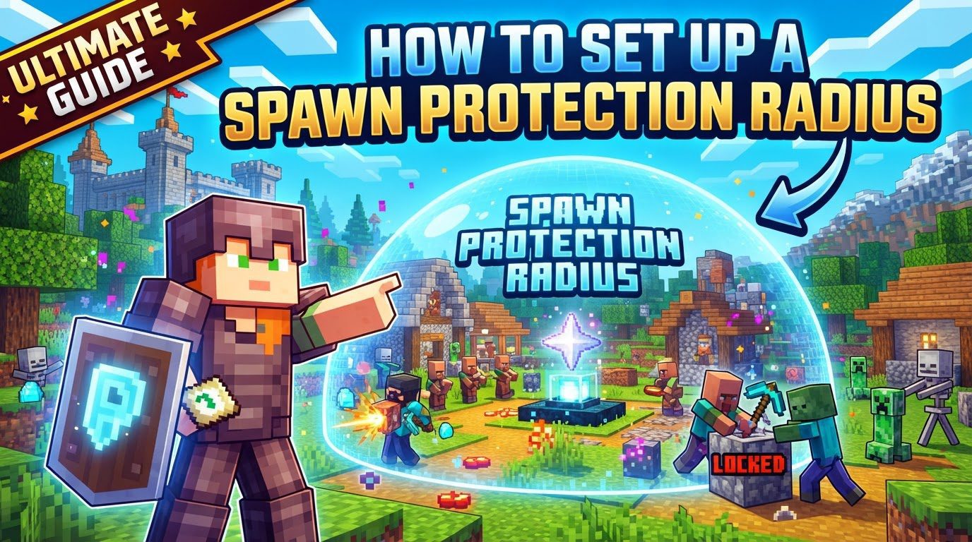 set up a spawn protection radius in Minecraft