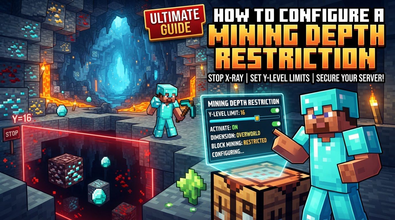 configure a mining depth restriction in Minecraft