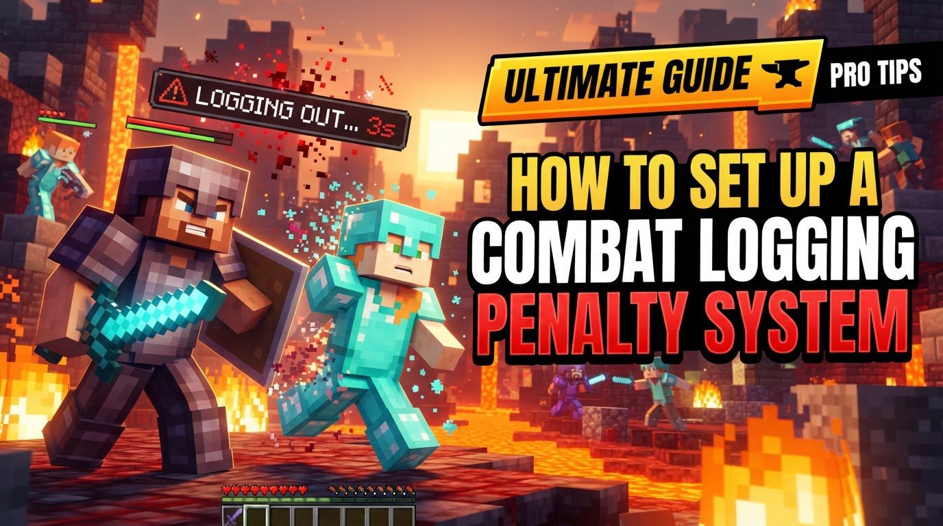 set up a combat logging penalty system in Minecraft