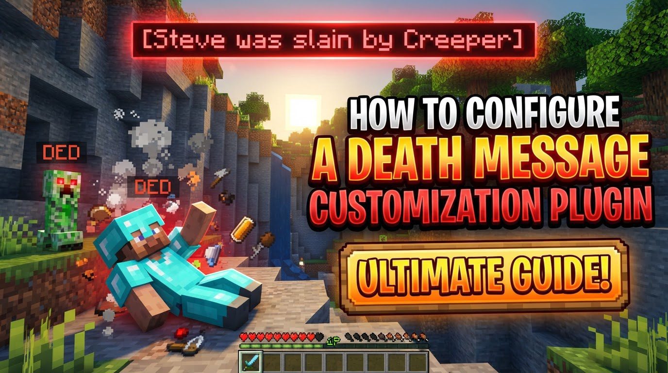 configure a death message customization plugin in Minecraft
