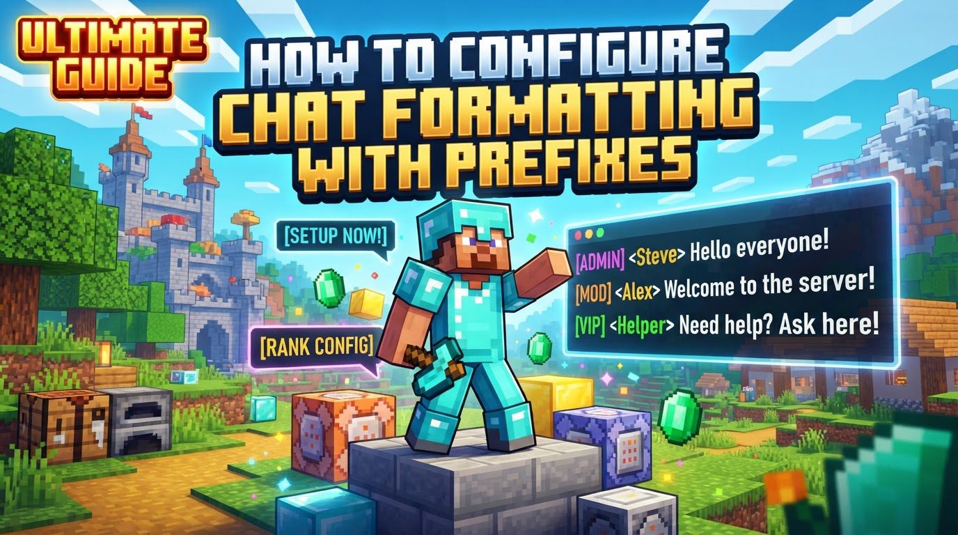 configure chat formatting with prefixes in Minecraft